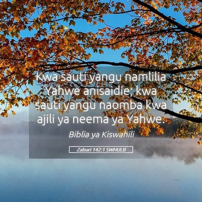 Picture 05 - Zaburi 142:1 SWHULB - Kwa sauti yangu namlilia Yahwe anisaidie; kwa - Bible Verse Picture