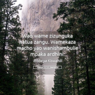 Picture 05 - Zaburi 17:11 SWHULB - Wao wame zizunguka hatua zangu. Wamekaza macho - Bible Verse Picture