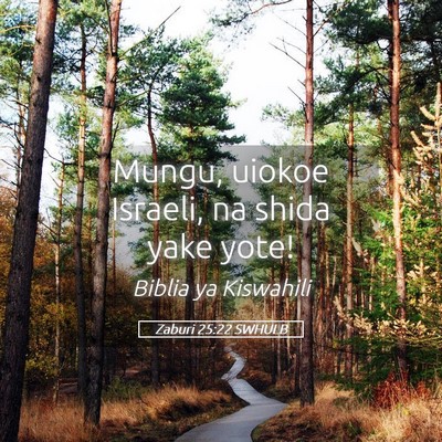 Picture 05 - Zaburi 25:22 SWHULB - Mungu, uiokoe Israeli, na shida yake - Bible Verse Picture
