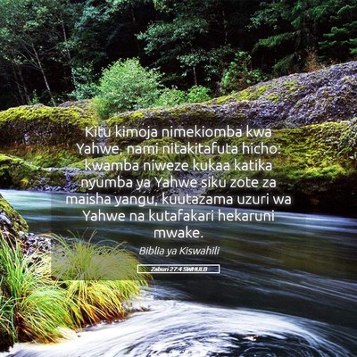 Picture 05 - Zaburi 27:4 SWHULB - Kitu kimoja nimekiomba kwa Yahwe, nami - Bible Verse Picture