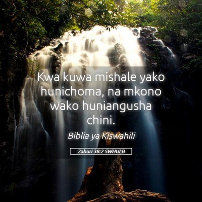 Picture 05 - Zaburi 38:2 SWHULB - Kwa kuwa mishale yako hunichoma, na mkono wako - Bible Verse Picture