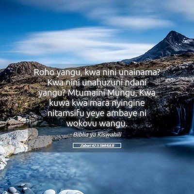 Picture 05 - Zaburi 42:5 SWHULB - Roho yangu, kwa nini unainama? Kwa nini unahuzuni - Bible Verse Picture