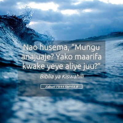 Picture 05 - Zaburi 73:11 SWHULB - Nao husema, “Mungu anajuaje? Yako maarifa kwake - Bible Verse Picture