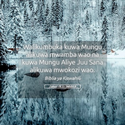 Picture 05 - Zaburi 78:35 SWHULB - Walikumbuka kuwa Mungu alikuwa mwamba wao na kuwa - Bible Verse Picture