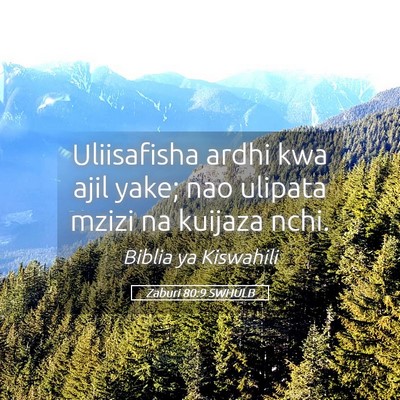 Picture 05 - Zaburi 80:9 SWHULB - Uliisafisha ardhi kwa ajil yake; nao ulipata - Bible Verse Picture
