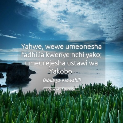 Picture 05 - Zaburi 85:1 SWHULB - Yahwe, wewe umeonesha fadhilia kwenye nchi yako; - Bible Verse Picture