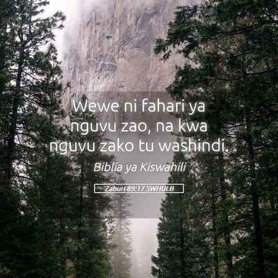 Picture 05 - Zaburi 89:17 SWHULB - Wewe ni fahari ya nguvu zao, na kwa nguvu zako tu - Bible Verse Picture
