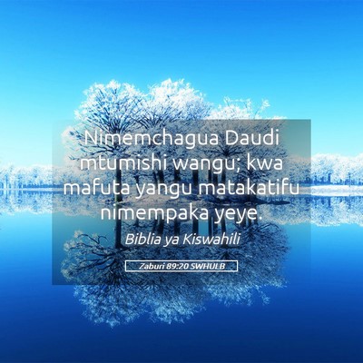 Picture 05 - Zaburi 89:20 SWHULB - Nimemchagua Daudi mtumishi wangu; kwa mafuta - Bible Verse Picture