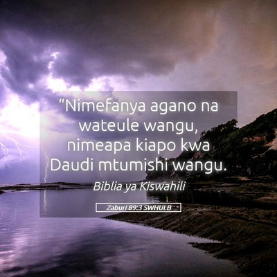 Picture 05 - Zaburi 89:3 SWHULB - “Nimefanya agano na wateule wangu, nimeapa - Bible Verse Picture