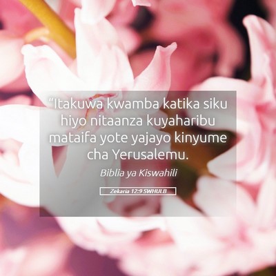 Picture 05 - Zekaria 12:9 SWHULB - “Itakuwa kwamba katika siku hiyo nitaanza - Bible Verse Picture