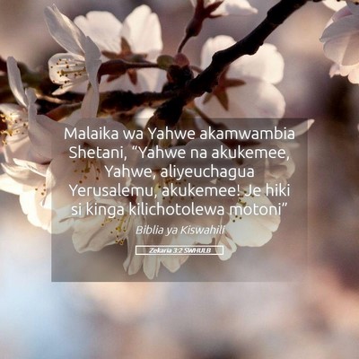 Picture 05 - Zekaria 3:2 SWHULB - Malaika wa Yahwe akamwambia Shetani, “Yahwe na - Bible Verse Picture