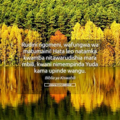 Picture 05 - Zekaria 9:12 SWHULB - Rudini ngomeni, wafungwa wa matumaini! Hata leo - Bible Verse Picture