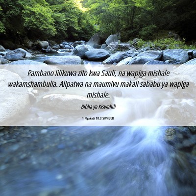 Picture 06 - 1 Nyakati 10:3 SWHULB - Pambano lilikuwa zito kwa Sauli, na wapiga - Bible Verse Picture