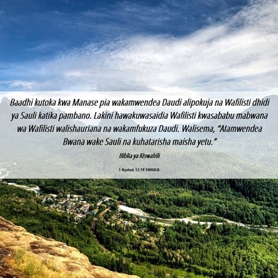 Picture 06 - 1 Nyakati 12:19 SWHULB - Baadhi kutoka kwa Manase pia wakamwendea Daudi - Bible Verse Picture