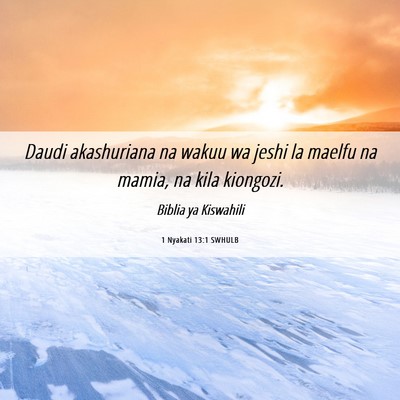 Picture 06 - 1 Nyakati 13:1 SWHULB - Daudi akashuriana na wakuu wa jeshi la maelfu na - Bible Verse Picture