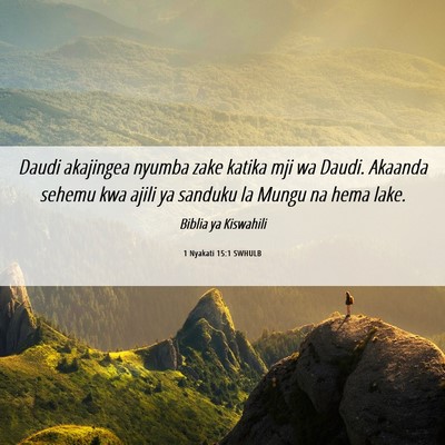 Picture 06 - 1 Nyakati 15:1 SWHULB - Daudi akajingea nyumba zake katika mji wa Daudi. - Bible Verse Picture
