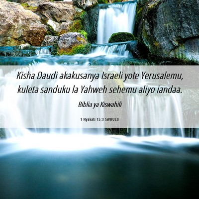 Picture 06 - 1 Nyakati 15:3 SWHULB - Kisha Daudi akakusanya Israeli yote Yerusalemu, - Bible Verse Picture
