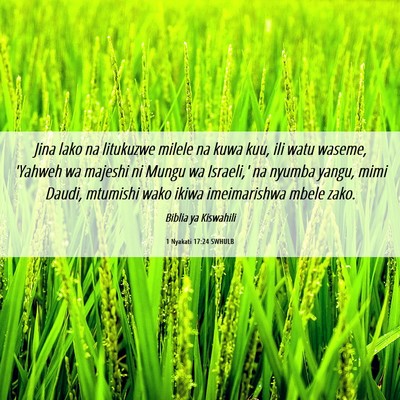 Picture 06 - 1 Nyakati 17:24 SWHULB - Jina lako na litukuzwe milele na kuwa kuu, ili - Bible Verse Picture