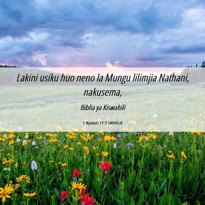 Picture 06 - 1 Nyakati 17:3 SWHULB - Lakini usiku huo neno la Mungu lilimjia Nathani, - Bible Verse Picture