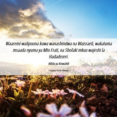 Picture 06 - 1 Nyakati 19:16 SWHULB - Waaremi walipoona kuwa wanashindwa na Waisraeli, - Bible Verse Picture