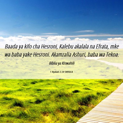 Picture 06 - 1 Nyakati 2:24 SWHULB - Baada ya kifo cha Hesroni, Kalebu akalala na - Bible Verse Picture