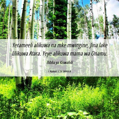 Picture 06 - 1 Nyakati 2:26 SWHULB - Yerameeli alikuwa na mke mwingine, Jina lake - Bible Verse Picture