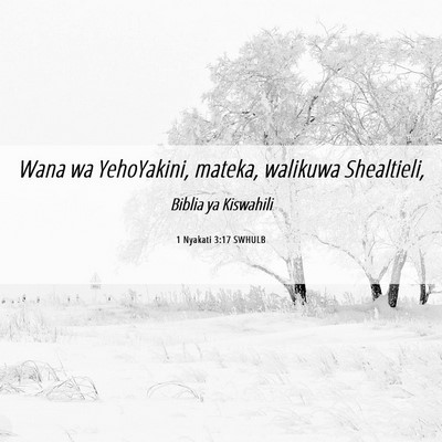 Picture 06 - 1 Nyakati 3:17 SWHULB - Wana wa YehoYakini, mateka, walikuwa - Bible Verse Picture