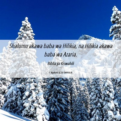 Picture 06 - 1 Nyakati 6:13 SWHULB - Shalumu akawa baba wa Hilikia, na Hilikia akawa - Bible Verse Picture