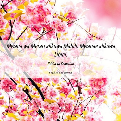 Picture 06 - 1 Nyakati 6:29 SWHULB - Mwana wa Merari alikuwa Mahili. Mwanae alikuwa - Bible Verse Picture