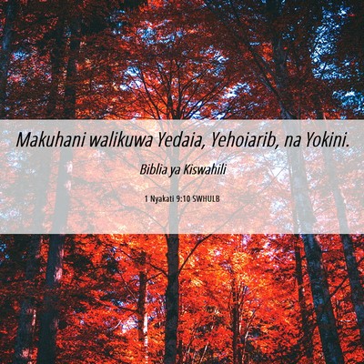 Picture 06 - 1 Nyakati 9:10 SWHULB - Makuhani walikuwa Yedaia, Yehoiarib, na - Bible Verse Picture