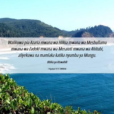 Picture 06 - 1 Nyakati 9:11 SWHULB - Walikuwa pia Azaria mwana wa Hilkia mwana wa - Bible Verse Picture