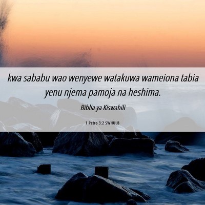 Picture 06 - 1 Petro 3:2 SWHULB - kwa sababu wao wenyewe watakuwa wameiona tabia - Bible Verse Picture