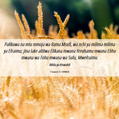 Picture 06 - 1 Samweli 1:1 SWHULB - Palikuwa na mtu mmoja wa Rama Msufi, wa nchi ya - Bible Verse Picture