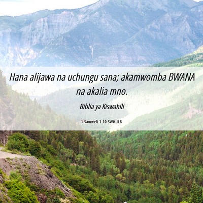Picture 06 - 1 Samweli 1:10 SWHULB - Hana alijawa na uchungu sana; akamwomba BWANA na - Bible Verse Picture
