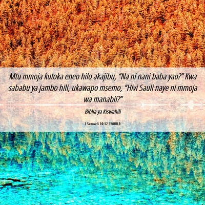 Picture 06 - 1 Samweli 10:12 SWHULB - Mtu mmoja kutoka eneo hilo akajibu, “Na ni nani - Bible Verse Picture