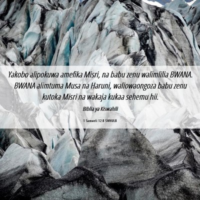 Picture 06 - 1 Samweli 12:8 SWHULB - Yakobo alipokuwa amefika Misri, na babu zenu - Bible Verse Picture