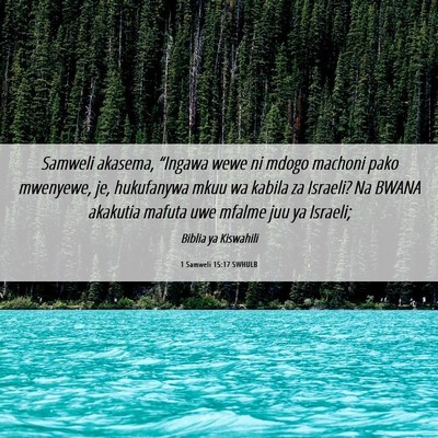 Picture 06 - 1 Samweli 15:17 SWHULB - Samweli akasema, “Ingawa wewe ni mdogo machoni - Bible Verse Picture