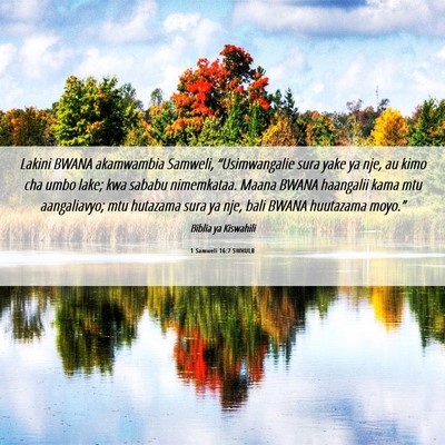 Picture 06 - 1 Samweli 16:7 SWHULB - Lakini BWANA akamwambia Samweli, “Usimwangalie - Bible Verse Picture