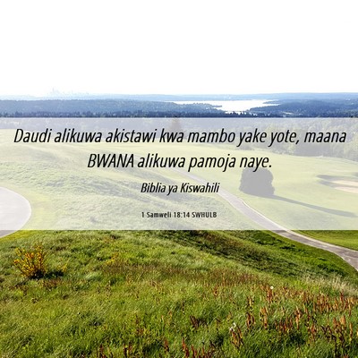 Picture 06 - 1 Samweli 18:14 SWHULB - Daudi alikuwa akistawi kwa mambo yake yote, maana - Bible Verse Picture