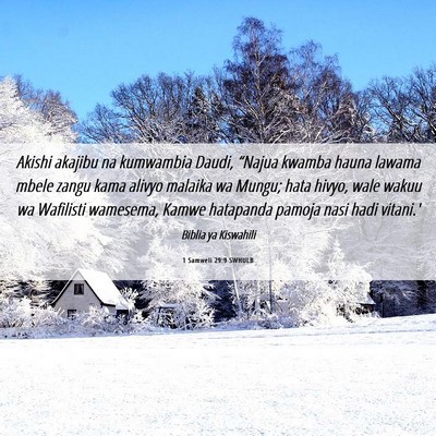 Picture 06 - 1 Samweli 29:9 SWHULB - Akishi akajibu na kumwambia Daudi, “Najua - Bible Verse Picture