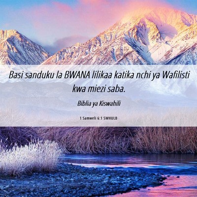 Picture 06 - 1 Samweli 6:1 SWHULB - Basi sanduku la BWANA lilikaa katika nchi ya - Bible Verse Picture