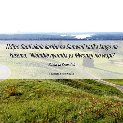 Picture 06 - 1 Samweli 9:18 SWHULB - Ndipo Sauli akaja karibu na Samweli katika lango - Bible Verse Picture