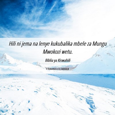 Picture 06 - 1 Timotheo 2:3 SWHULB - Hili ni jema na lenye kukubalika mbele za Mungu - Bible Verse Picture
