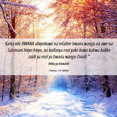 Picture 06 - 1 Wafalme 1:37 SWHULB - Kama vile BWANA alivyokuwa na mfalme bwana wangu - Bible Verse Picture