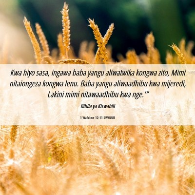 Picture 06 - 1 Wafalme 12:11 SWHULB - Kwa hiyo sasa, ingawa baba yangu aliwatwika - Bible Verse Picture