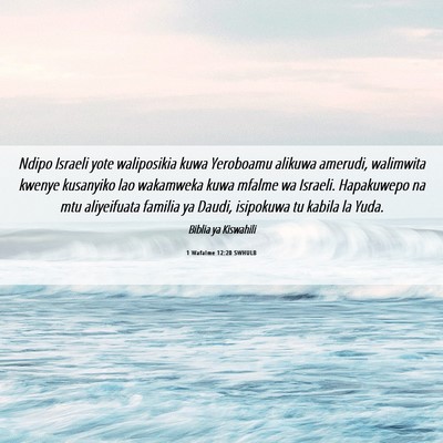 Picture 06 - 1 Wafalme 12:20 SWHULB - Ndipo Israeli yote waliposikia kuwa Yeroboamu - Bible Verse Picture