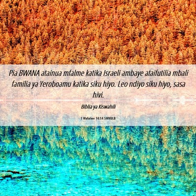 Picture 06 - 1 Wafalme 14:14 SWHULB - Pia BWANA atainua mfalme katika Israeli ambaye - Bible Verse Picture
