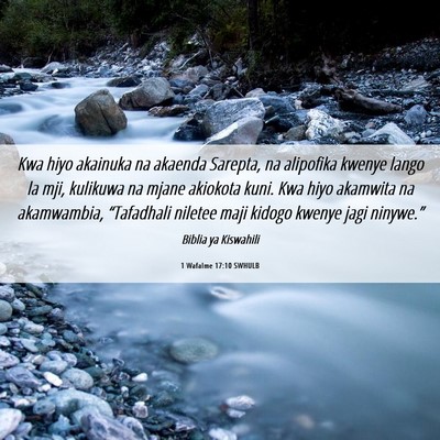 Picture 06 - 1 Wafalme 17:10 SWHULB - Kwa hiyo akainuka na akaenda Sarepta, na - Bible Verse Picture