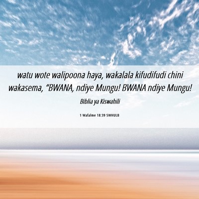 Picture 06 - 1 Wafalme 18:39 SWHULB - watu wote walipoona haya, wakalala kifudifudi - Bible Verse Picture