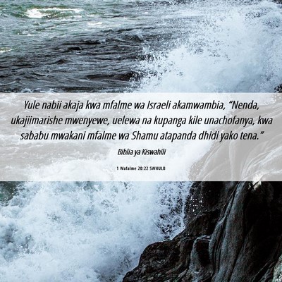 Picture 06 - 1 Wafalme 20:22 SWHULB - Yule nabii akaja kwa mfalme wa Israeli - Bible Verse Picture